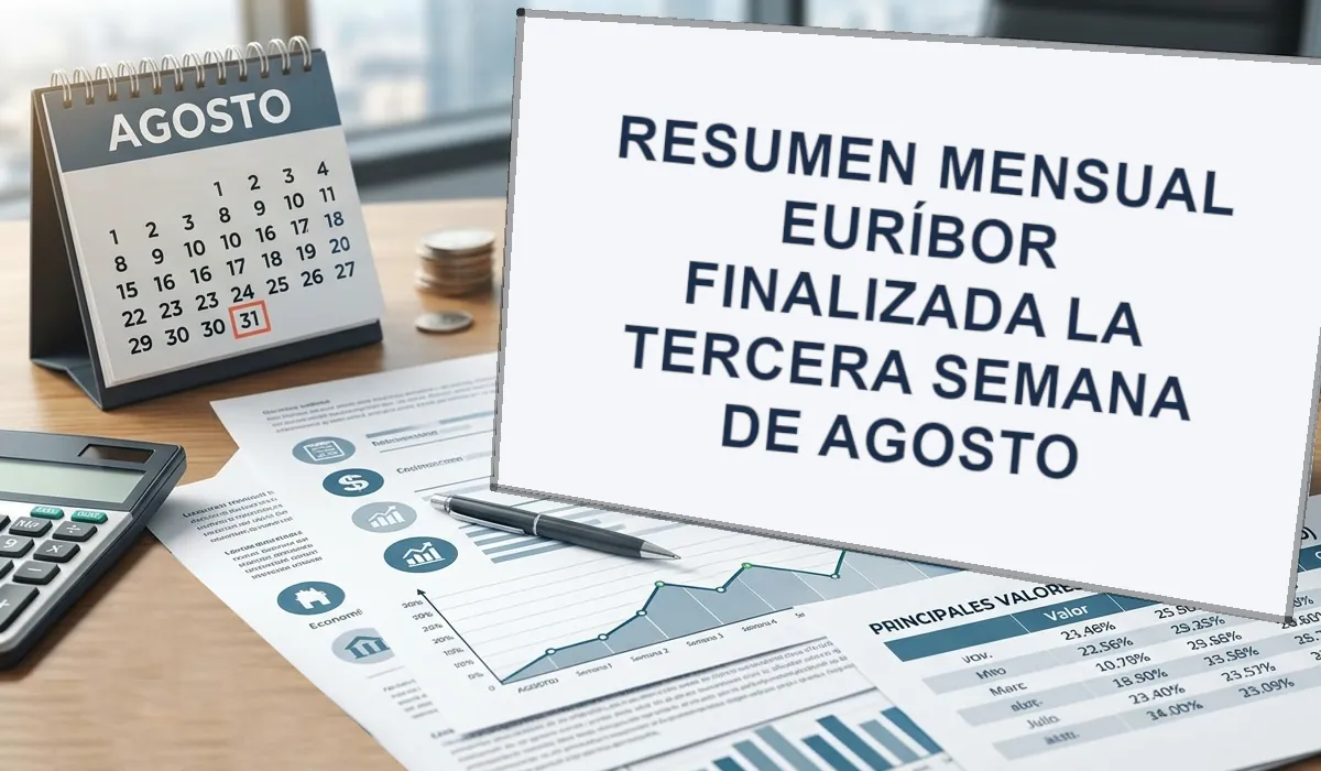 Euríbor resumen agosto 2026: sube 9 de 15 días y la media se acerca ya al 2,95%